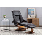 Fauteuil inclinable et ottoman en cuir pleine fleur