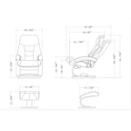 Fauteuil inclinable et ottoman en cuir pleine fleur