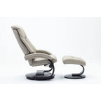 Fauteuil inclinable et ottoman en cuir pleine fleur