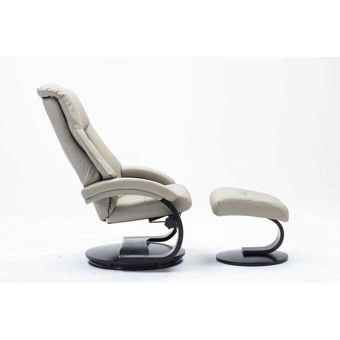 Fauteuil inclinable et ottoman en cuir pleine fleur