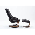 Fauteuil inclinable et ottoman en cuir pleine fleur