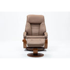 Fauteuil inclinable et ottoman en cuir pleine fleur