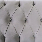 Canapé en tissu velours capitonné gris