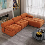 Canapé d'angle en forme de L de 264 cm, canapé minimaliste en velours avec méridienne réversible