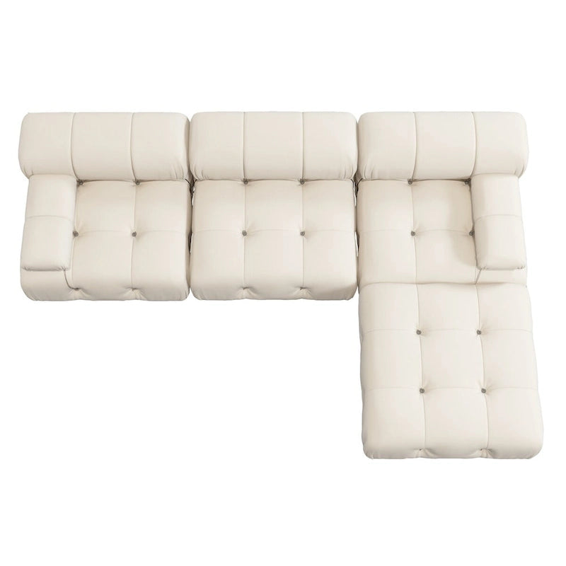 Canapé d'angle en forme de L de 264 cm, canapé minimaliste en velours avec méridienne réversible