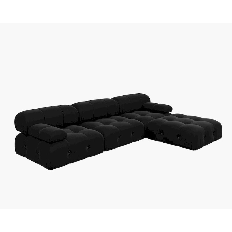 Canapé d'angle en forme de L de 264 cm, canapé minimaliste en velours avec méridienne réversible