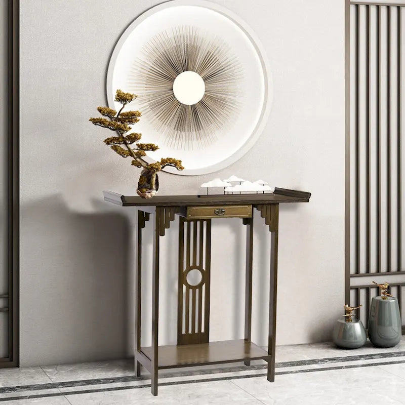 Console classique avec tiroir et étagère inférieure pour entrée ou couloir