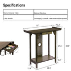Console classique avec tiroir et étagère inférieure pour entrée ou couloir