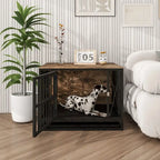 Meuble de caisse pour chien, niche pour chiens jusqu'à 70 lb (32,67 pouces), plateau amovible, table d'appoint robuste pour chien