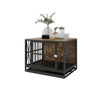 Meuble de caisse pour chien, niche pour chiens jusqu'à 70 lb (32,67 pouces), plateau amovible, table d'appoint robuste pour chien
