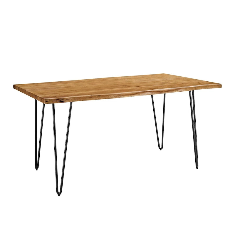 Table à manger 60 en bois d'acacia Live Edge - Noir Naturel