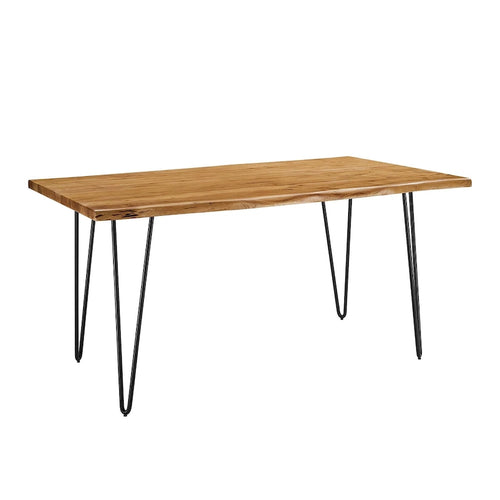Table à manger 60 en bois d'acacia Live Edge - Noir Naturel