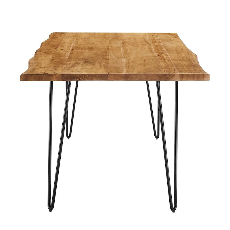 Table à manger 60 en bois d'acacia Live Edge - Noir Naturel