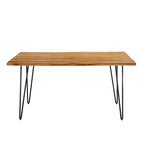 Table à manger 60 en bois d'acacia Live Edge - Noir Naturel