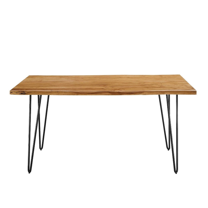 Table à manger 60 en bois d'acacia Live Edge - Noir Naturel