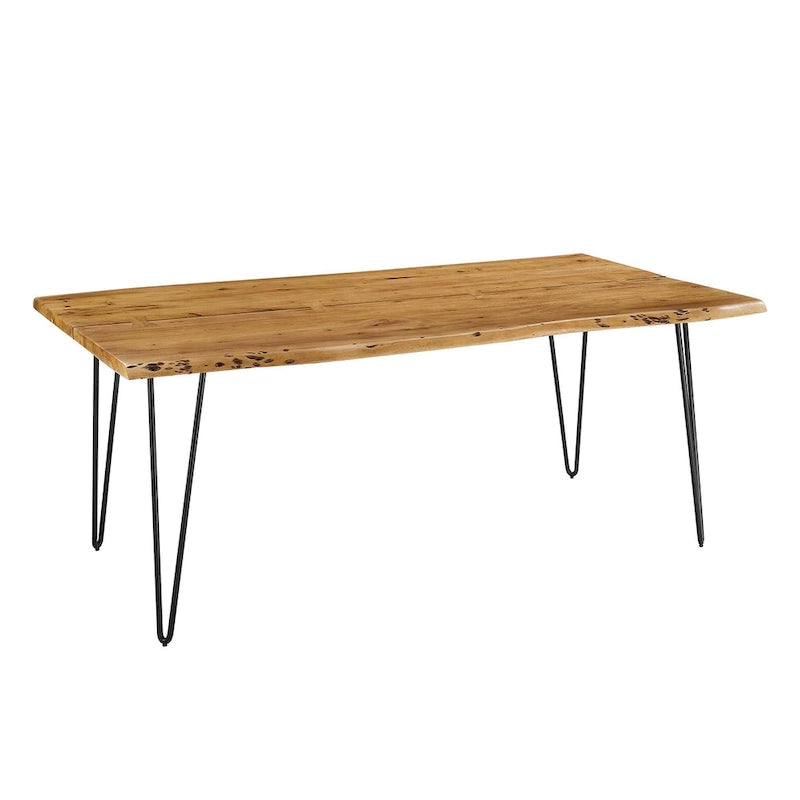 Table à manger 60 en bois d'acacia Live Edge - Noir Naturel