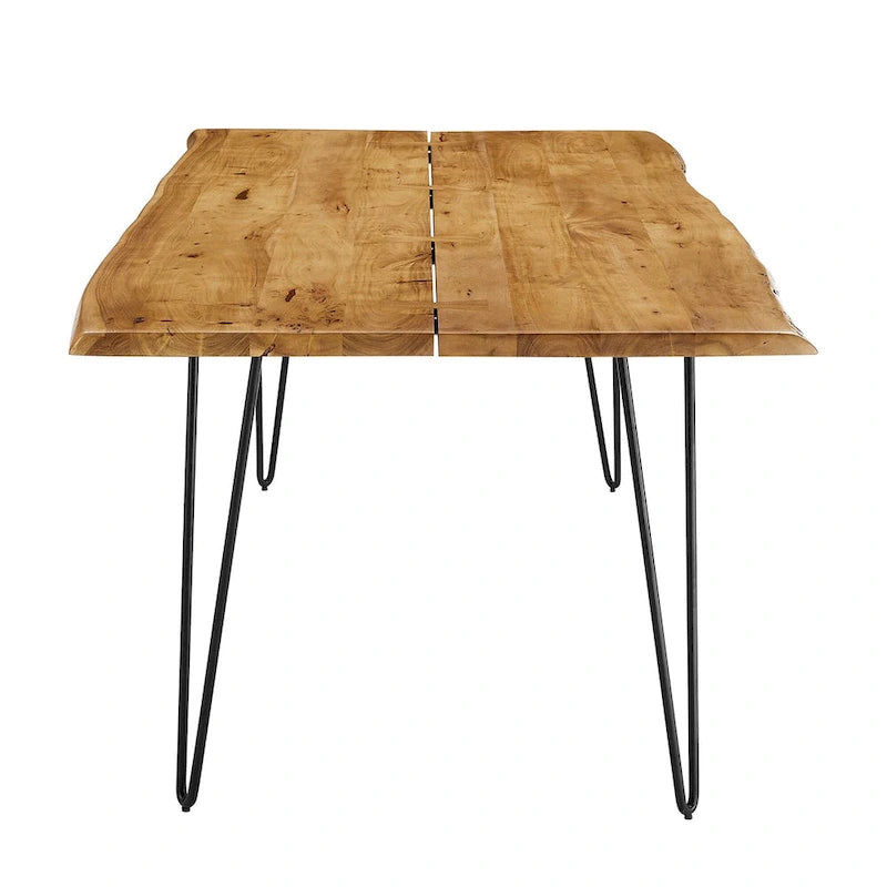 Table à manger 60 en bois d'acacia Live Edge - Noir Naturel