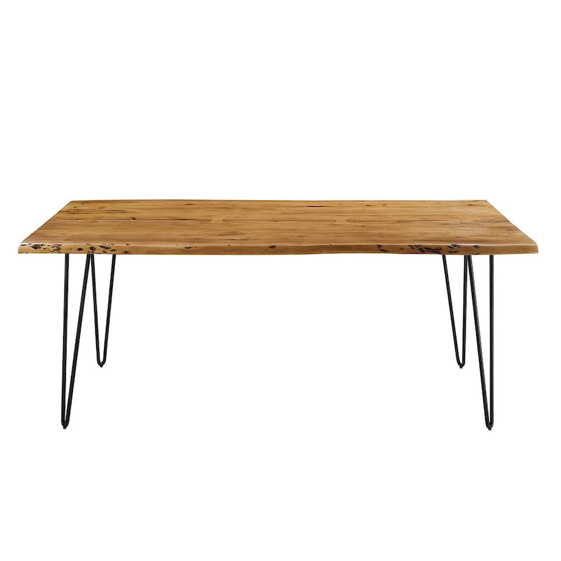 Table à manger 60 en bois d'acacia Live Edge - Noir Naturel