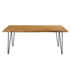 Table à manger 60 en bois d'acacia Live Edge - Noir Naturel