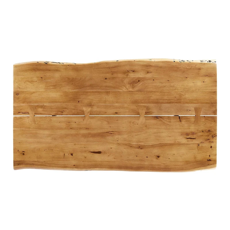Table à manger 60 en bois d'acacia Live Edge - Noir Naturel