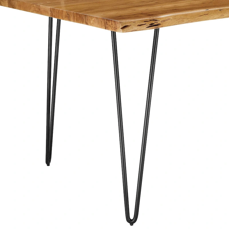 Table à manger 60 en bois d'acacia Live Edge - Noir Naturel