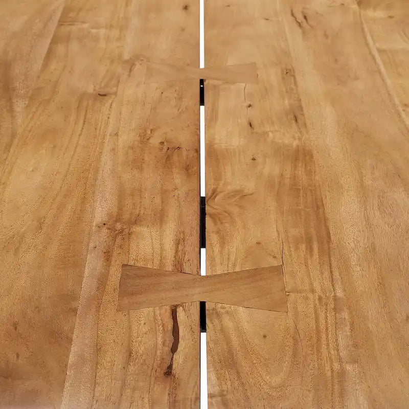 Table à manger 60 en bois d'acacia Live Edge - Noir Naturel