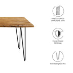 Table à manger 60 en bois d'acacia Live Edge - Noir Naturel
