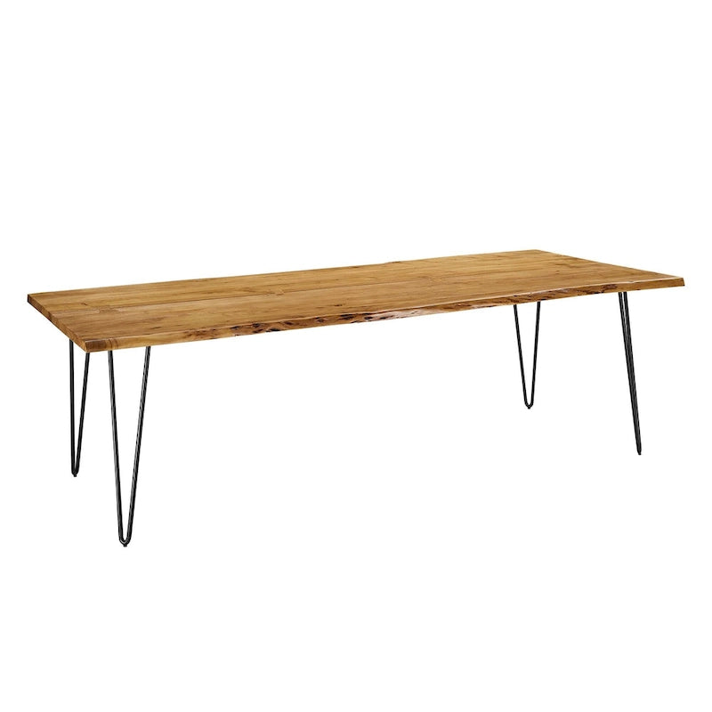 Table à manger 60 en bois d'acacia Live Edge - Noir Naturel