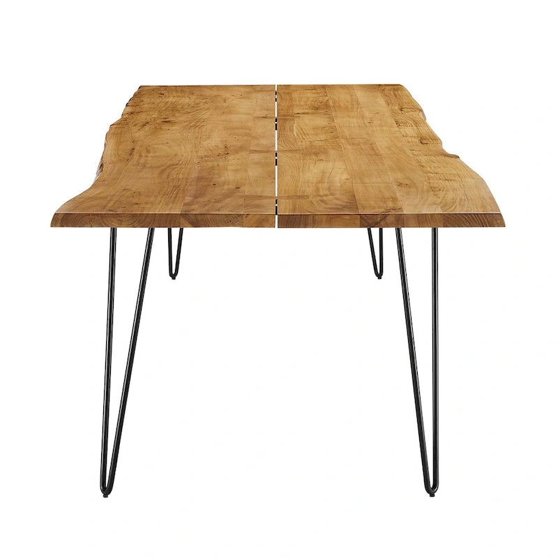 Table à manger 60 en bois d'acacia Live Edge - Noir Naturel