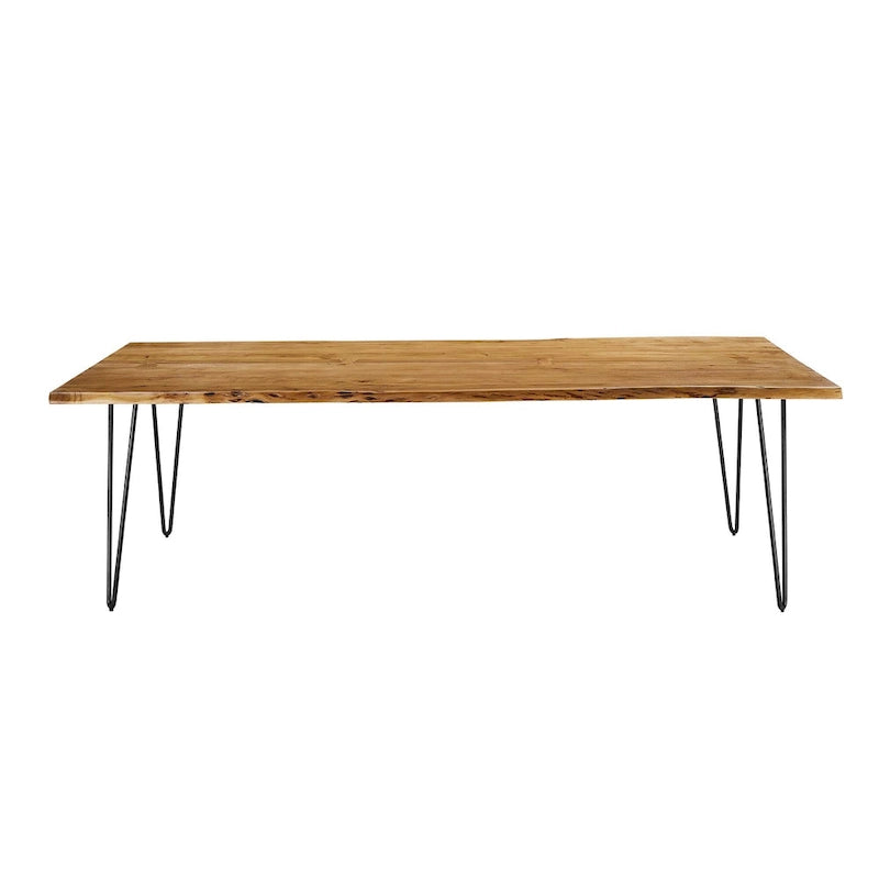 Table à manger 60 en bois d'acacia Live Edge - Noir Naturel