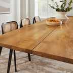 Table à manger 60 en bois d'acacia Live Edge - Noir Naturel