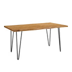 Table à manger 60 en bois d'acacia Live Edge - Noir Naturel