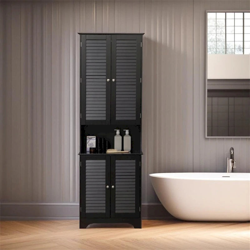 Meuble de rangement haut et étroit pour salle de bain