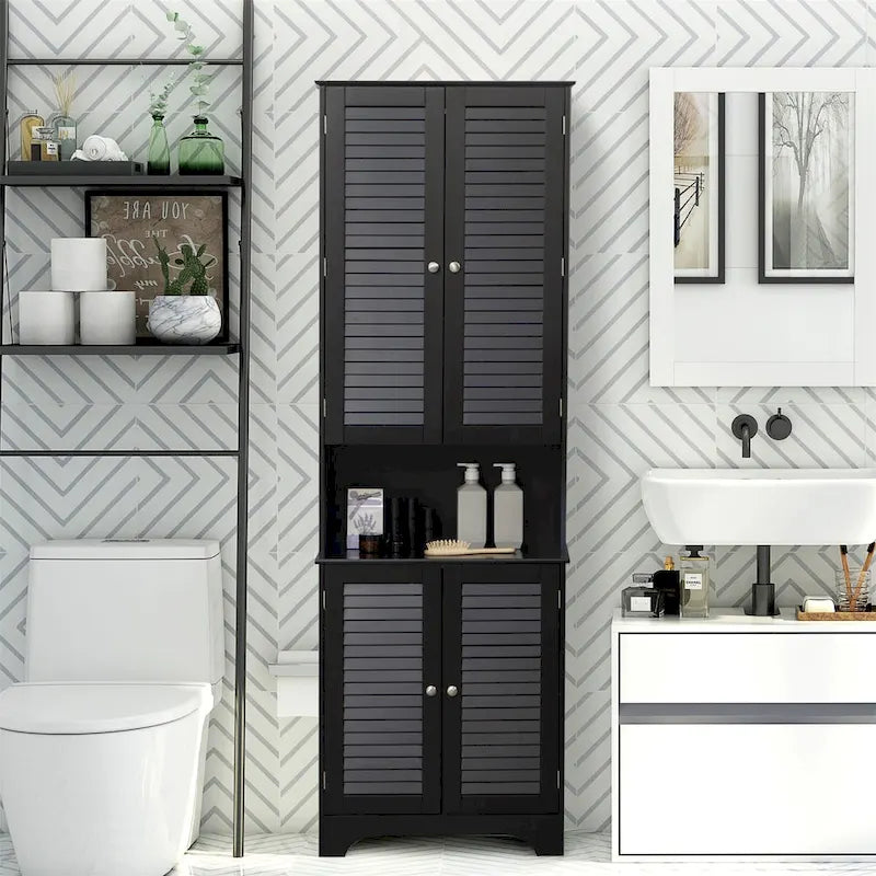 Meuble de rangement haut et étroit pour salle de bain
