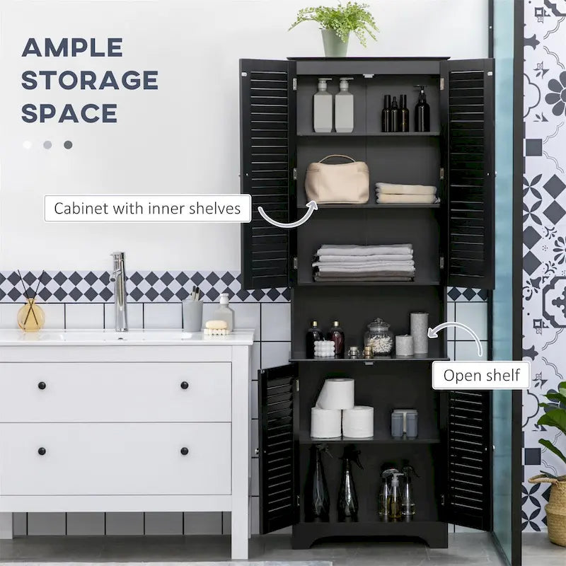 Meuble de rangement haut et étroit pour salle de bain