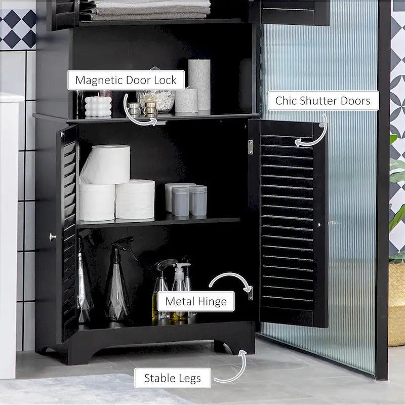 Meuble de rangement haut et étroit pour salle de bain