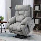 Fauteuil inclinable massant à deux moteurs surdimensionné avec chaleur, canapé élévateur pour personnes âgées, porte-gobelet, 180 degrés