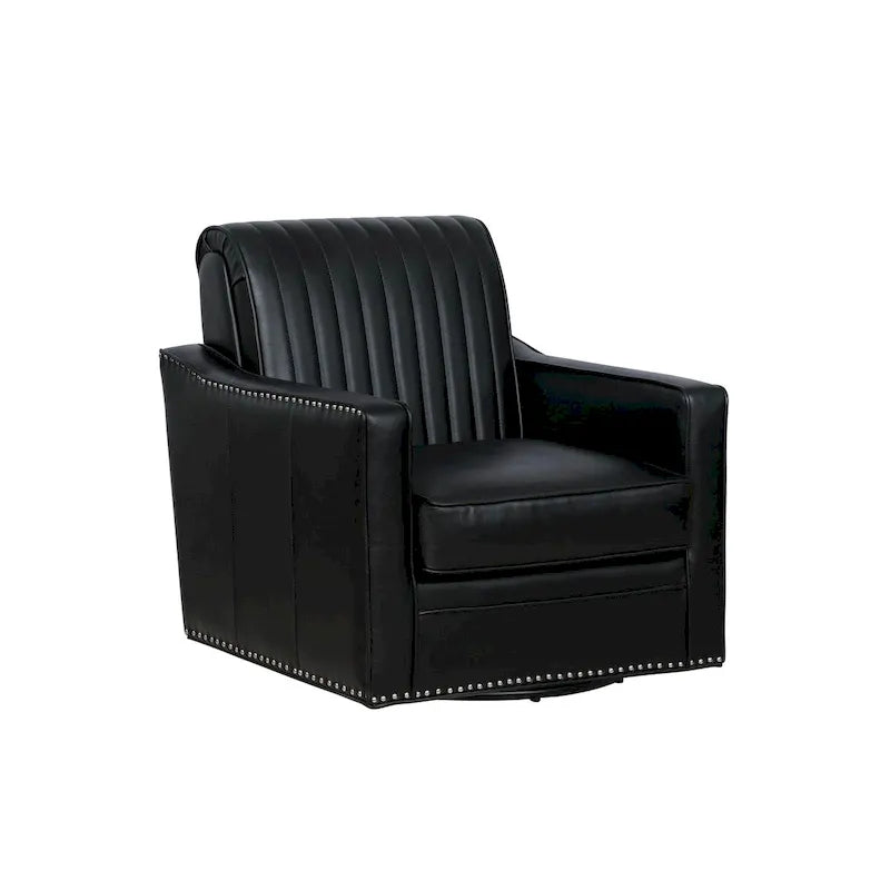Fauteuil d'appoint pivotant à 360° en similicuir