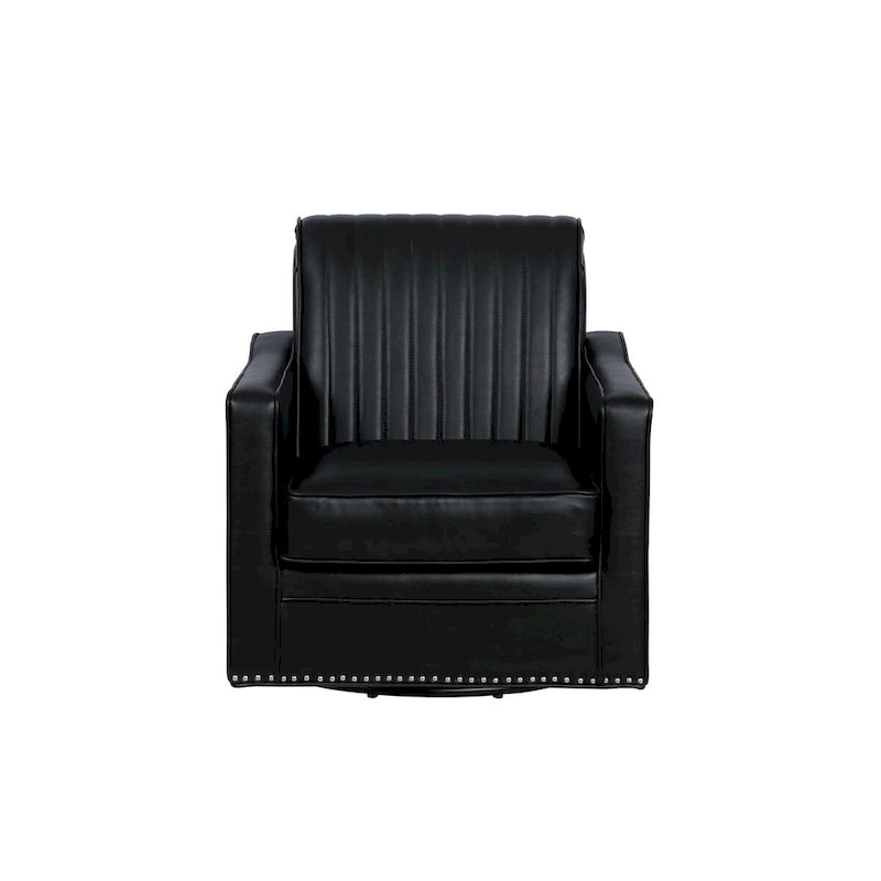 Fauteuil d'appoint pivotant à 360° en similicuir