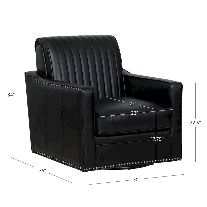 Fauteuil d'appoint pivotant à 360° en similicuir