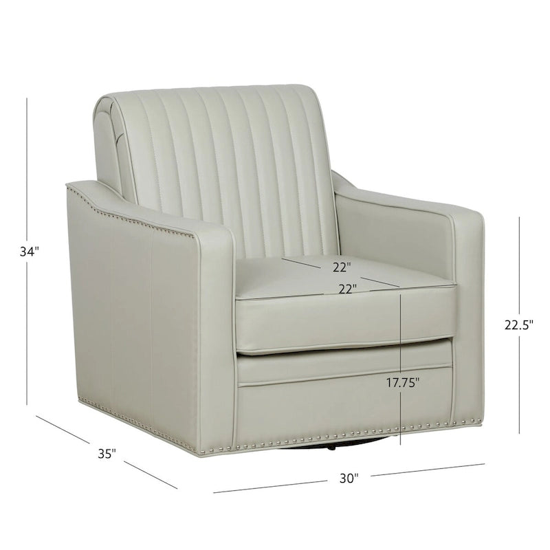 Fauteuil d'appoint pivotant à 360° en similicuir