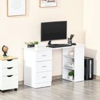 Writing Table Workstation with 3 Drawer and Storage Shelf