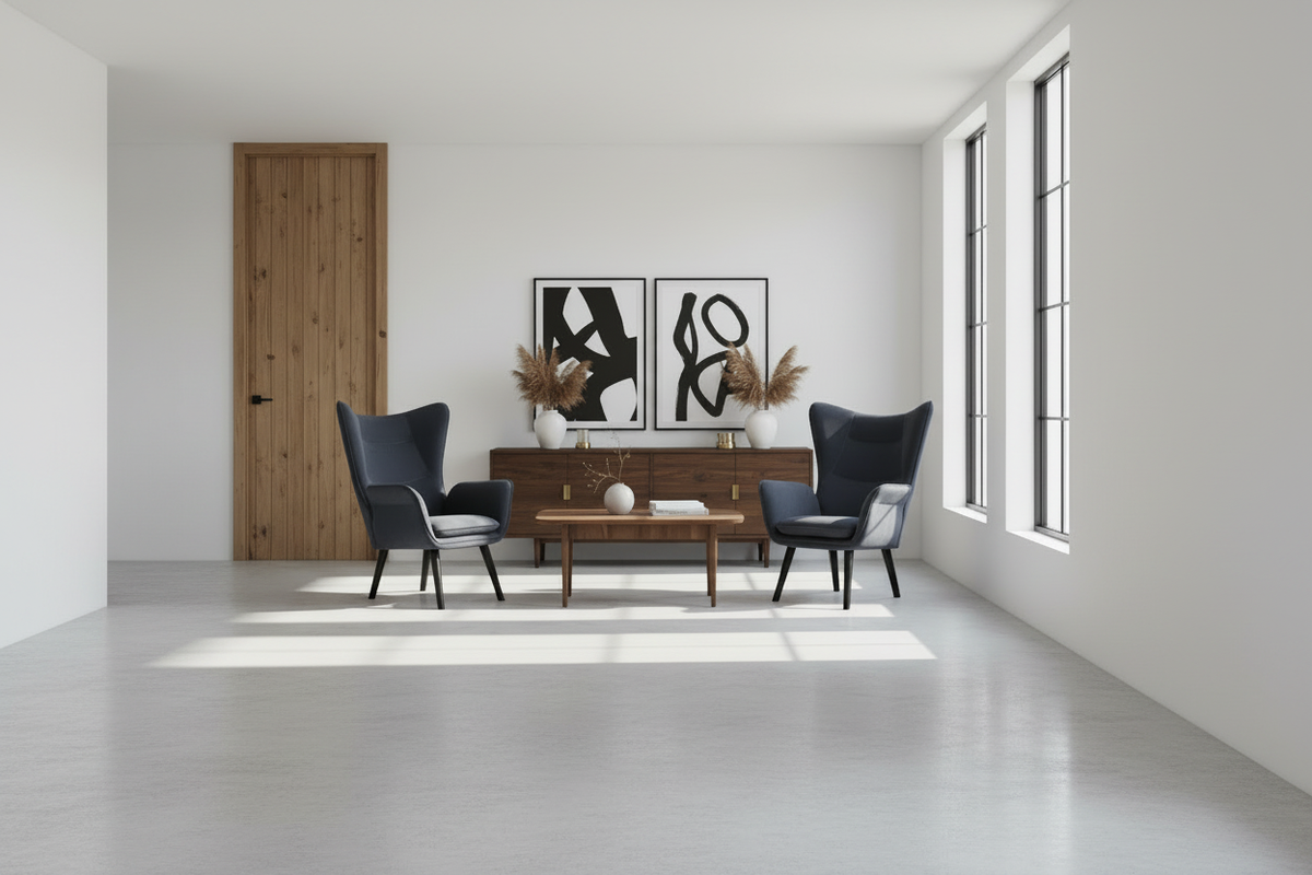 Scandinavian Living Room - Wide Angle with Floor Space